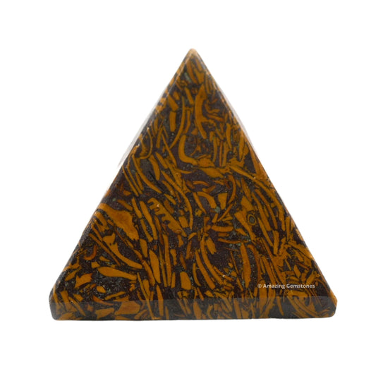 Amazing Gemstone Mariyam Jasper Calligraphy Stone Pyramid Crystal Healing Stones - 1" Great Pyramid Figurine of Natural Stone Pyramid for Meditation, Reiki, Chakra Balancing and Crystal Pyramids Grid