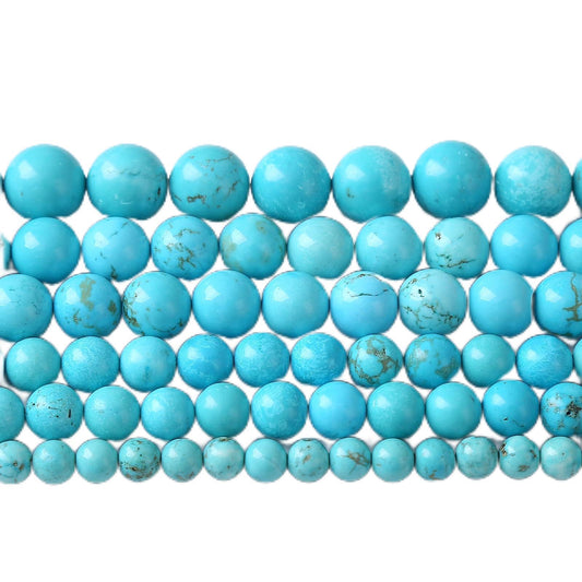 ZXYMLZI 12mm 32pcs AAA Grade Natural Blue Turquoise Round Loose Beads for Jewelry Making DIY Bracelet Necklace Accessories
