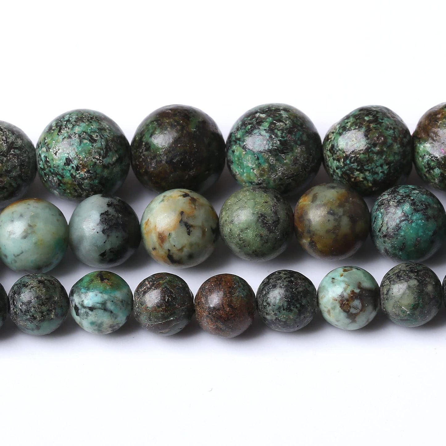 African Turquoises Stone Natural Stone Beads Gems Round Loose Beads Jewelry Making DIY Bracelet Necklace Accessory 1 Strand 36PCS 10MM 15"