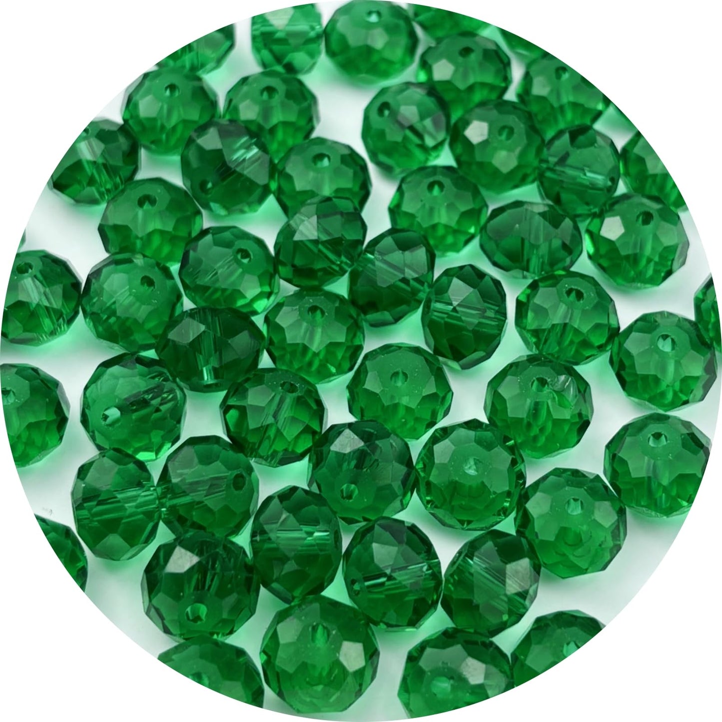 YUEXIGO 250pcs 6mm Crystal Glass Beads for Jewelry Making, Faceted Rondelle Glass Spacer Beads for Wind Chimes Bracelet Earring Necklace DIY Craft(Peacock Green)