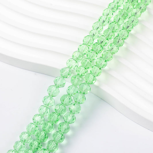 Novborcz 450PCS 6MM Apple Green Round Crystal Glass Beads for Jewelry Making