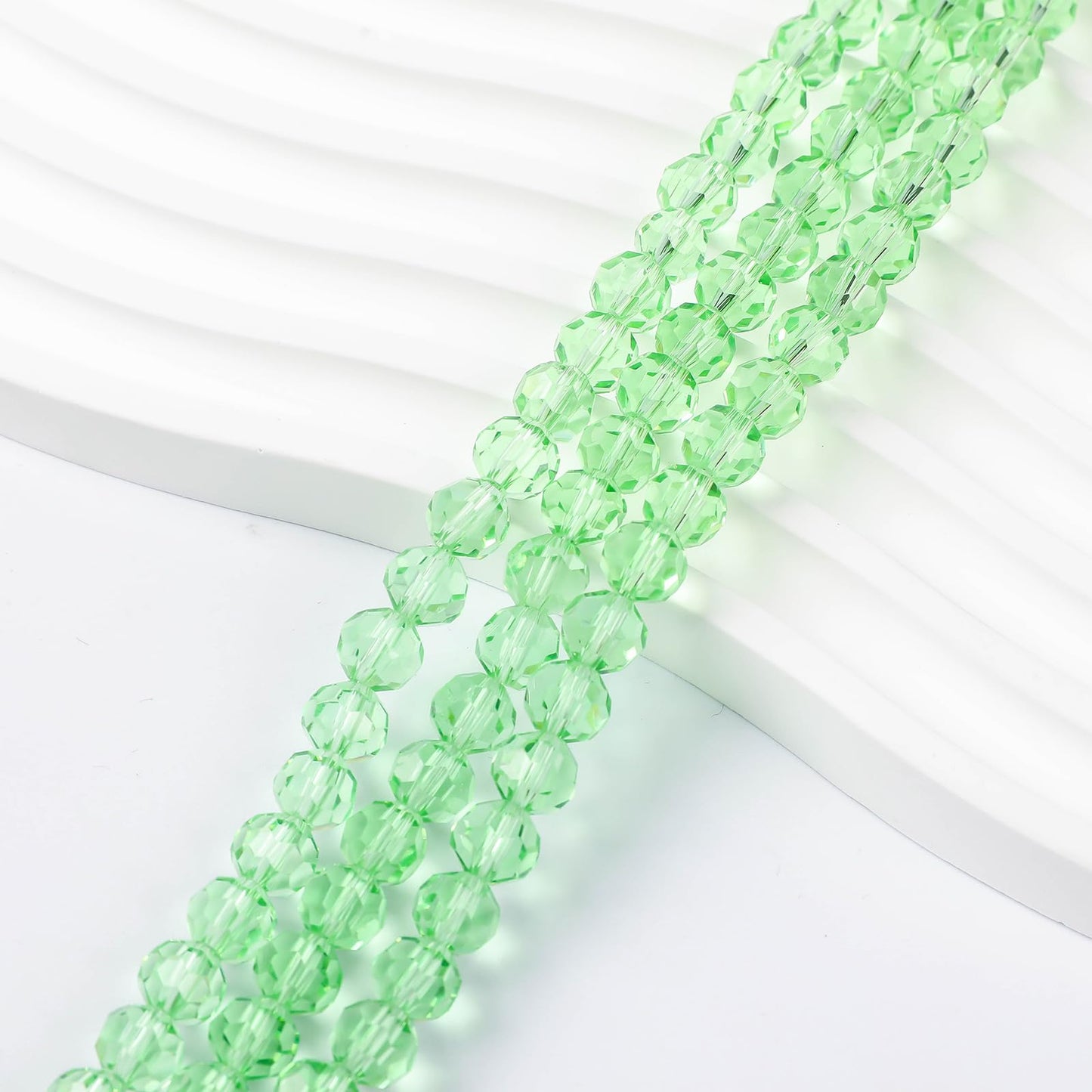 200PCS 8MM Apple Green Round Crystal Glass Beads for Jewelry Making,Novborcz Glass Beads Faceted Rondelle Beads DIY Glass Crystal Beads for Bracelets Necklace Pendants Jewelry Making DIY Craft