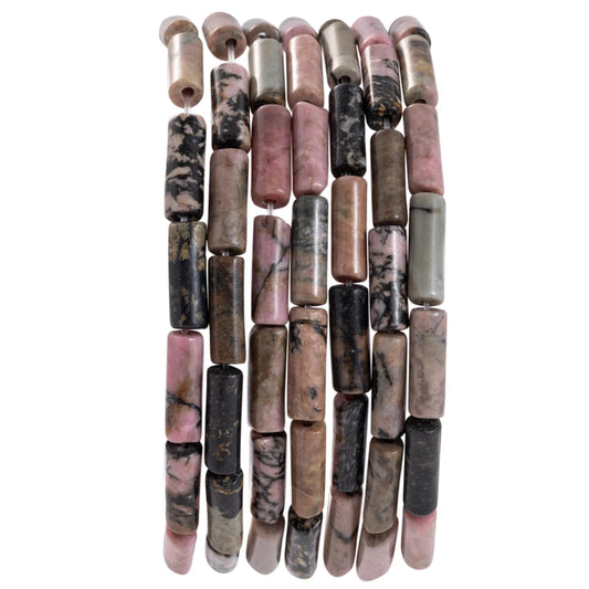 Natural Rhodochrosite Cylinder Tube Beads 4x13mm 38cm/str Loose Semi Gemstone Stone Beads for Making Bracelets Necklace Earrings