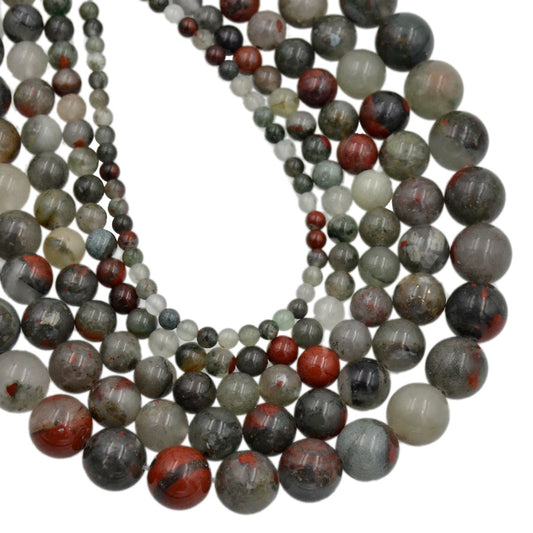AD Beads Natural Gemstone Round Loose Beads 15" for Bracelet Necklace Earrings Jwelery Making Crafts DIY (10mm, African Red Jasper)