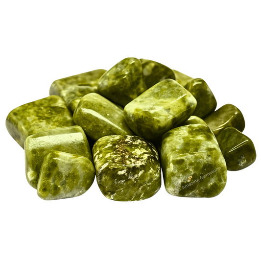 Amazing Gemstone Vesuvianite Crystals and Healing Stones Tumbled - 1000+ Carats Vesuvianite Stone, Natural Healing Stones for Energy Balance, Stress Relief - Polished Gems Rocks
