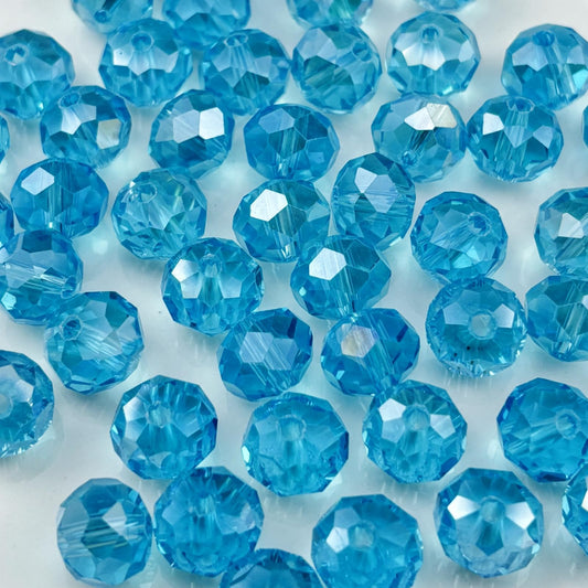 YHYPOCI 500pcs 3mm Crystal Glass Beads for Crafts Faceted Rondelle Glass Beads for Jewelry Making Crystal Spacer Beads for Necklaces Bracelets Earrings DIY Craft(Lake Blue AB)