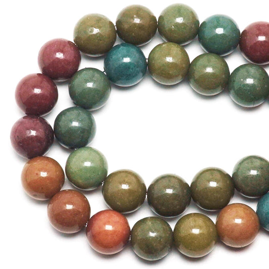 DIQIO Jade Stone Beads for Jewelry Making - 6mm Gemstone Round Loose Beads for Bracelets(58-60pcs, Green Alashan Jade)