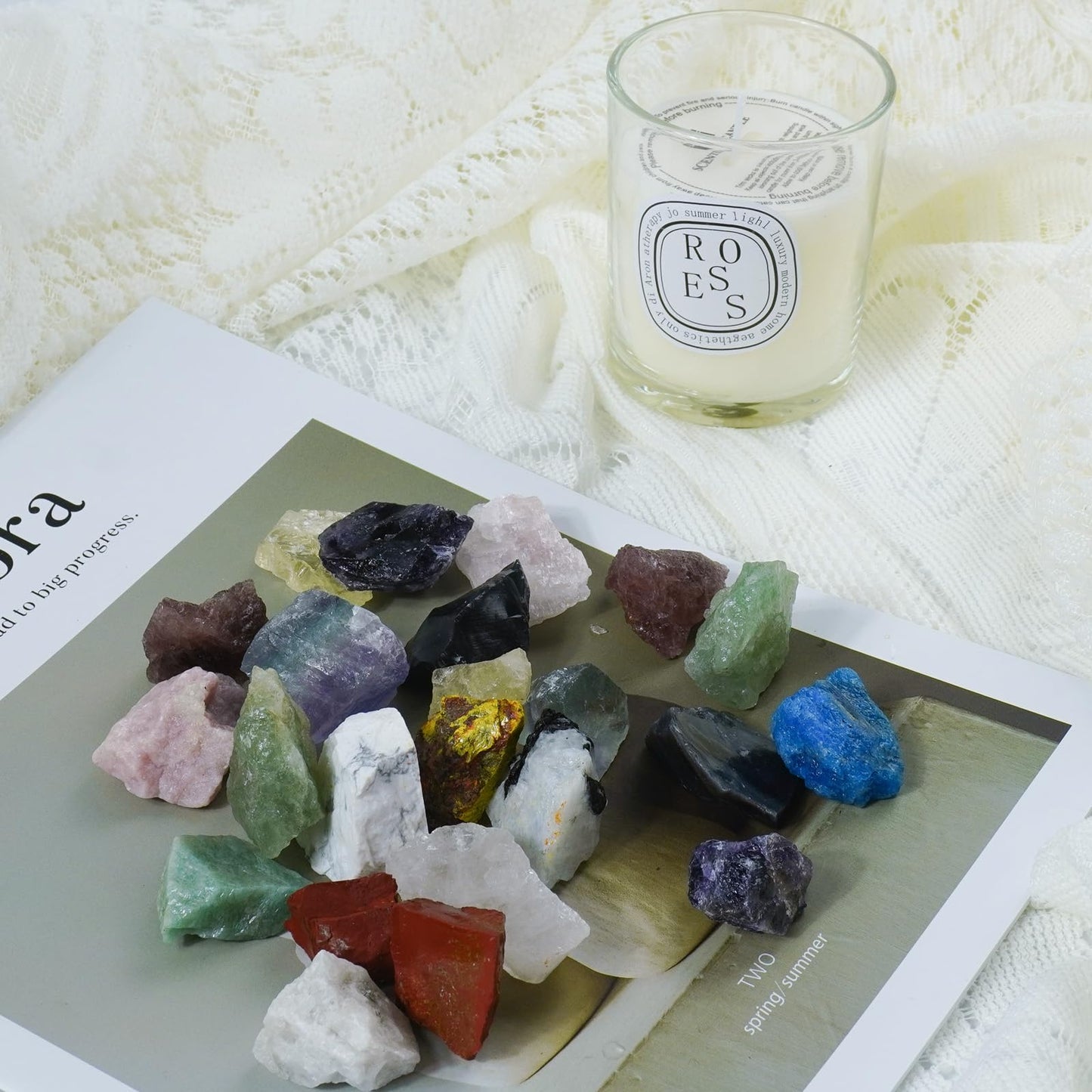 Raw Crystals, Large 1.2-2.0" Healing Crystal Natural Rough Stones for Intuition,Chakra,Meditation,Decoration,Polishing,Energy Work (Realgar Stone, 3.5oz-1.2-2.0"raw Crystals)