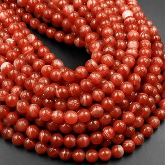 Zenkeeper 108 Pcs Carnelian Beads for Jewelry Making 8 MM Carnelian Loose Gemstones Stone Beads