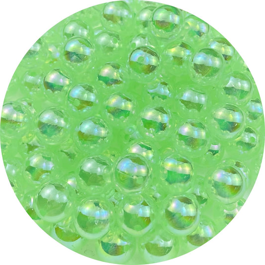 1000pcs Acrylic Round Beads 6mm AB Colors Craft Beads Round Spacer Beads with Holes for Earring Bracelet Necklace Key Chains Jewelry Making(Light Green AB)