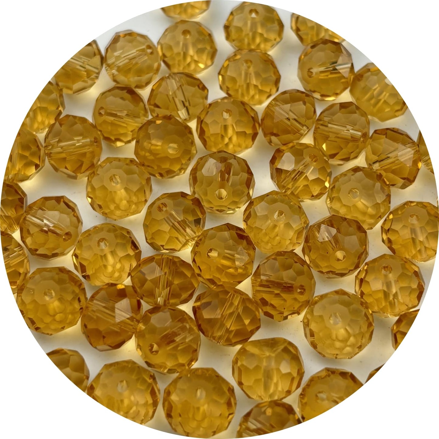 YUEXIGO 500pcs 4mm Crystal Glass Beads for Jewelry Making, Faceted Rondelle Glass Spacer Beads for Wind Chimes Bracelet Earring Necklace DIY Craft(Gold Champagne)