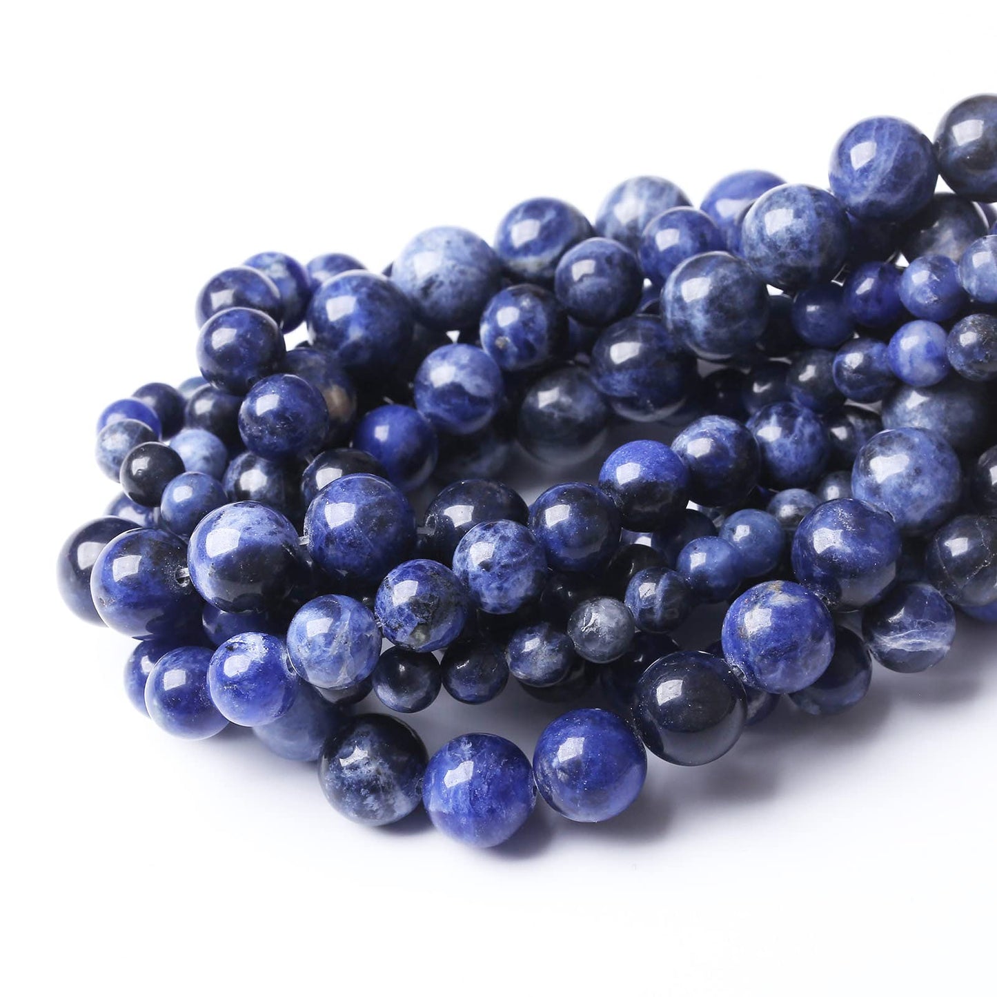 60PCS 6MM Natural Bule Sodalite Stone Beads Energy Healing Beads for DIY Jewelry Bracelet Necklace Making for Jewelry Making15Inch