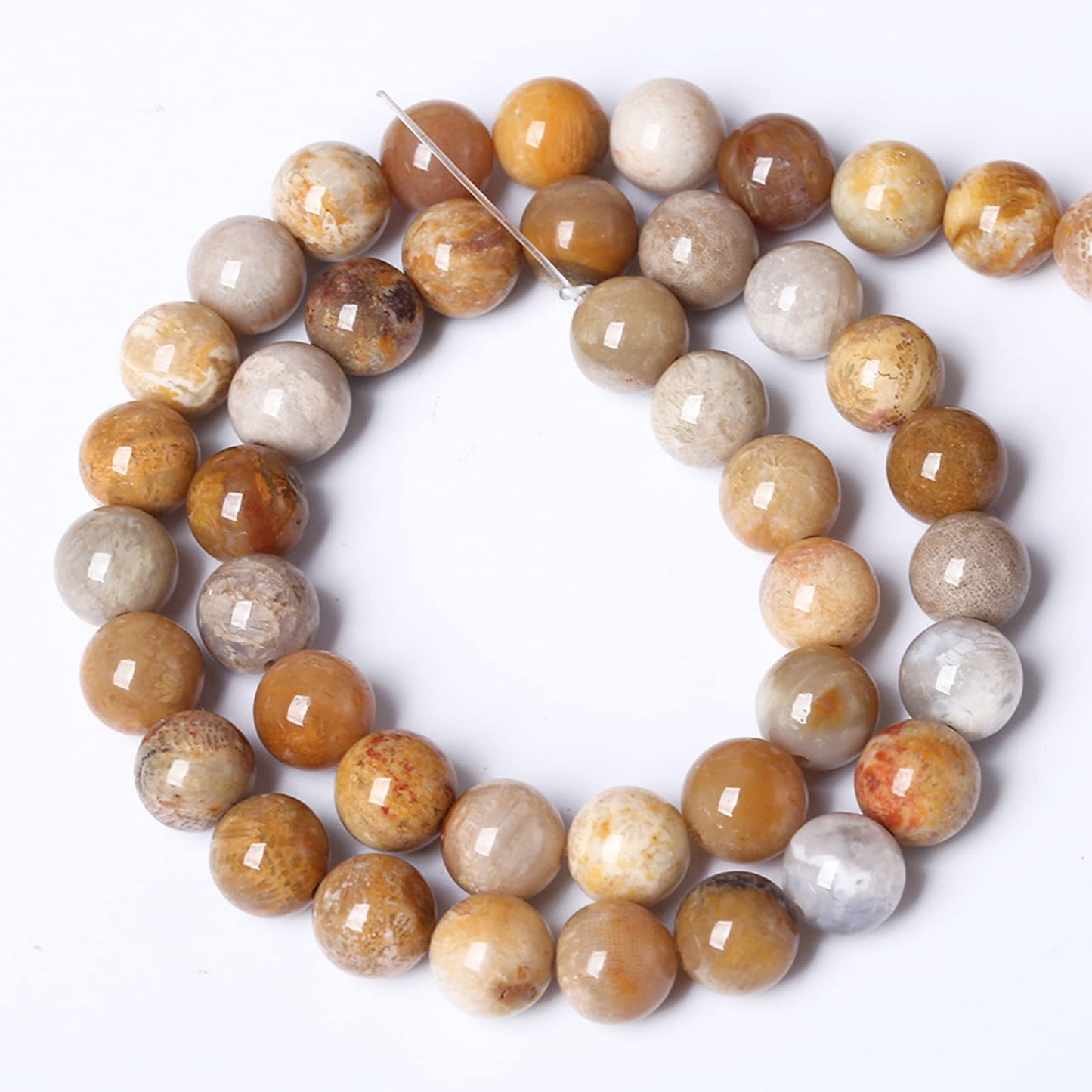 90PCS 8MM Natural Stone Coral Jade Chrysanthemum Beads for Jewelry Making DIY Bracelet