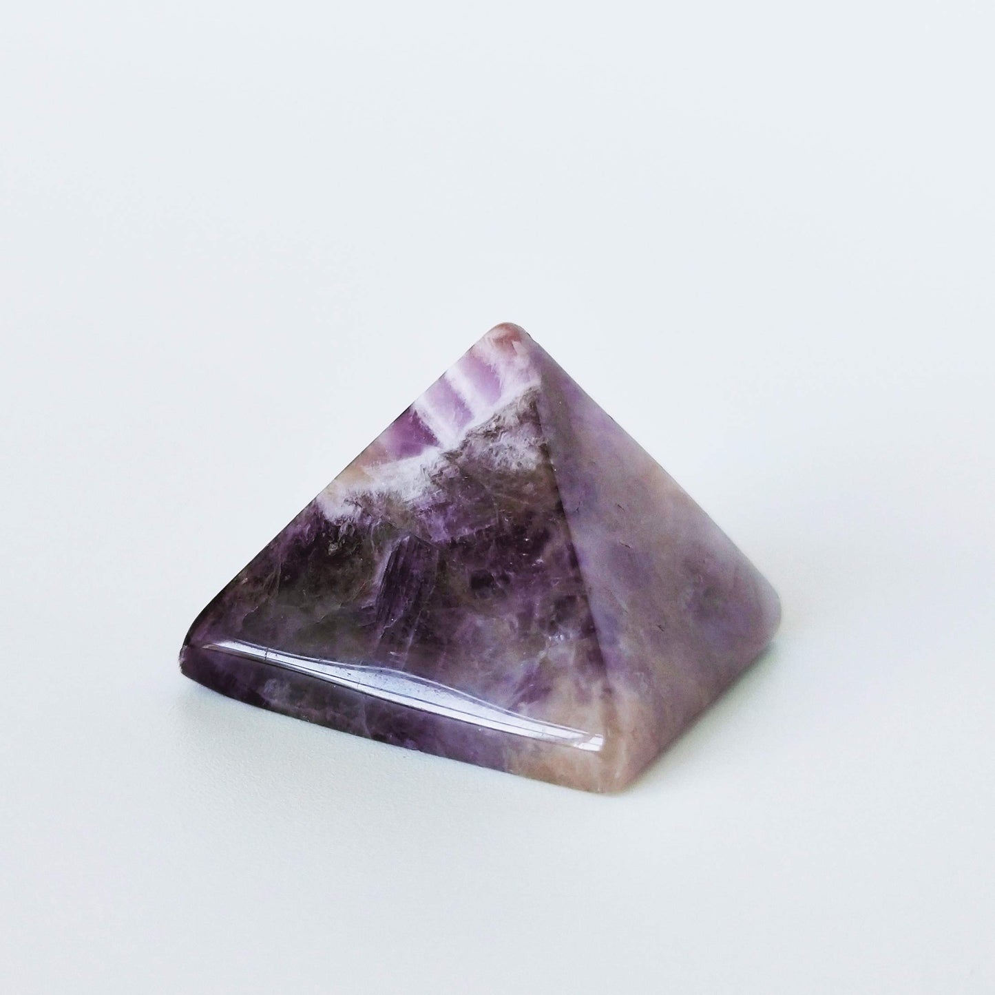 Mina Heal Natural Amethyst Pyramid Chakra Healing Crystal Stone, 1.5 inch