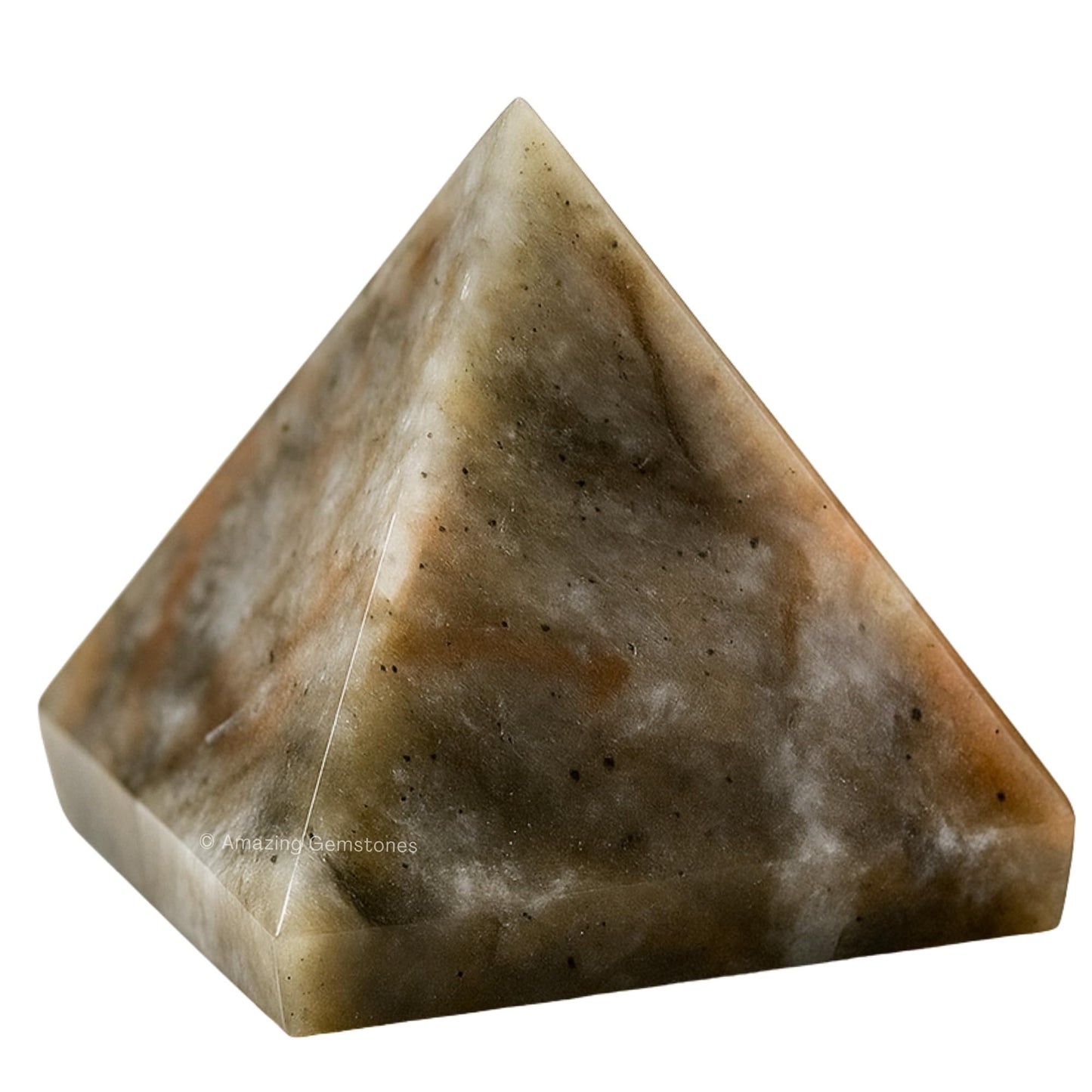 Amazing Gemstone Chrysoberyl Cats Eye Pyramid Crystal Healing Stones - 1" Great Pyramid Figurine of Natural Stone Pyramid for Meditation, Reiki, Chakra Balancing and Crystal Pyramids Grid