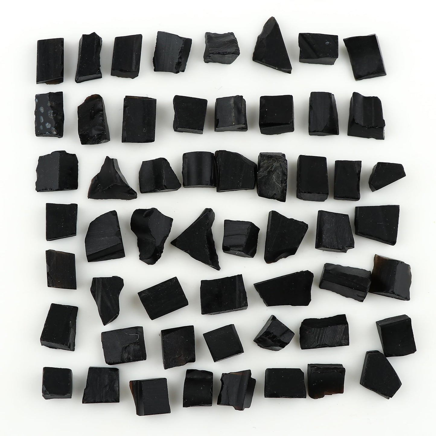 ColouredRocks (100 carats.) BLACK ONYX (15 pcs.) (8-12 mm.) Raw Crystals, Raw Stones, Rough Gemstones, Jewelry Making Supply, Cabbing, Polishing, Cutting, DIY, Crafts