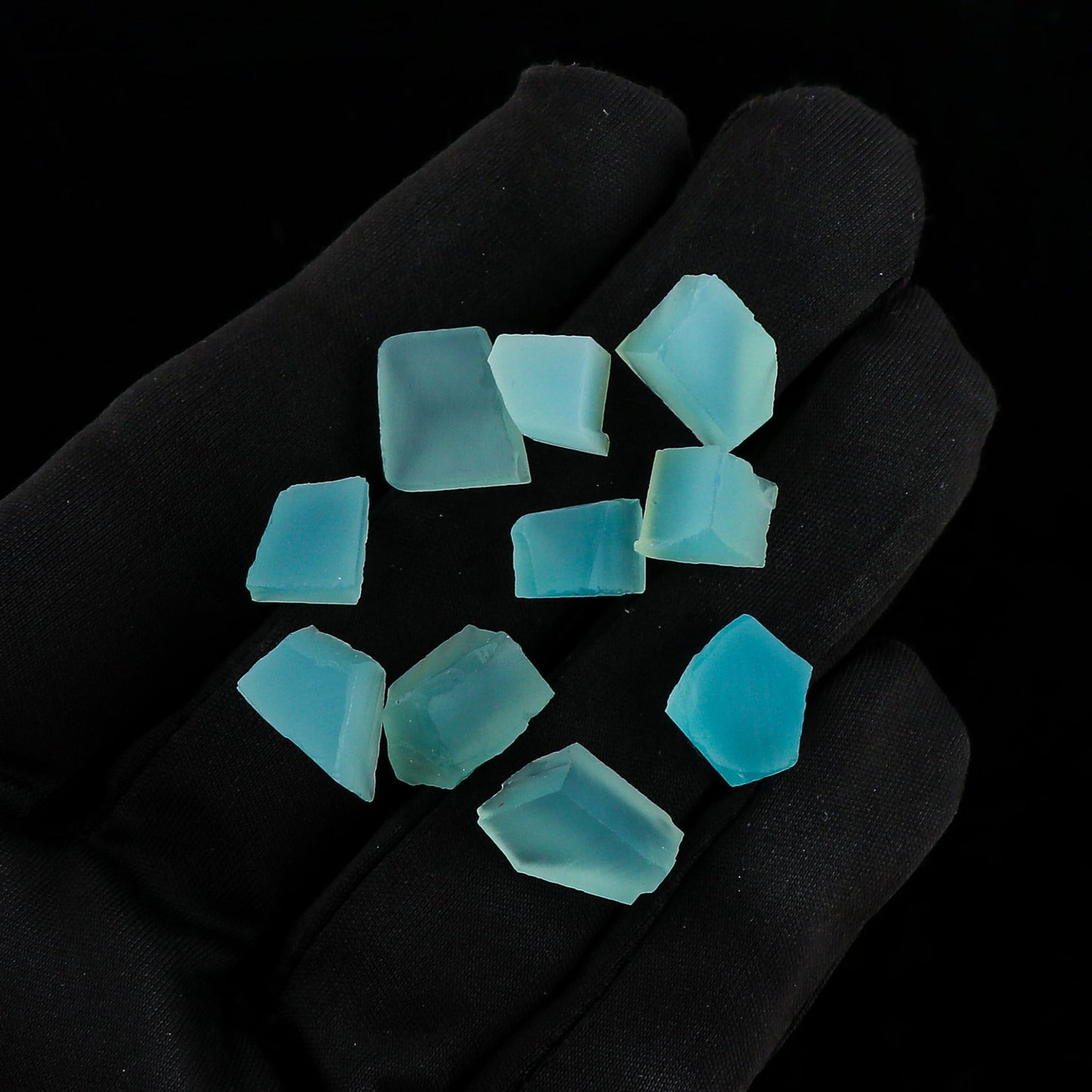 CRYSTALIS 10pcs Natural Blue-Chalcedony Raw Crystals, Loose Gemstone Wholesale Bulk Rough Jewelry Making Supply, Chakra And Healing Raw Stones, Wire Wrapping, DIY, Tumbling, Gem Collection, A+