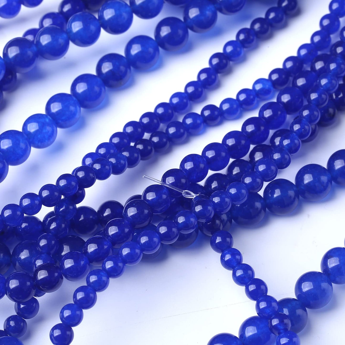 32PCS 12MM Natural Blue Chalcedony Stone Beads Energy Healing Beads for DIY Jewelry Bracelet Necklace Making for Jewelry Making15Inch