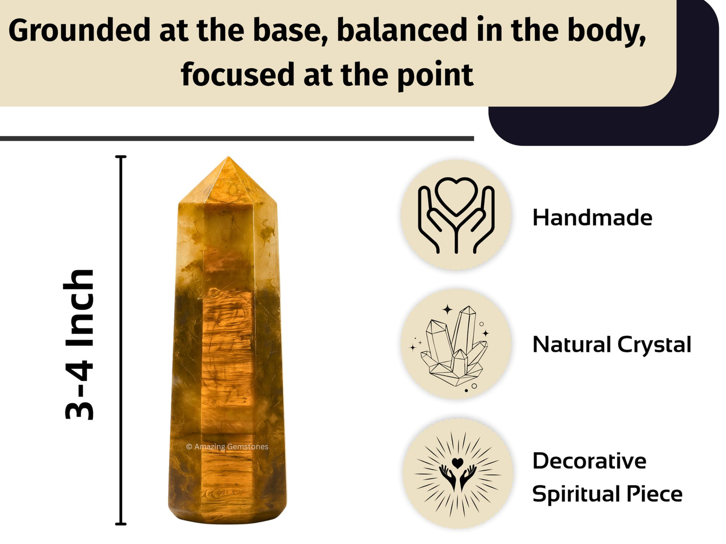 Amazing Gemstone Nellite Crystal Towers ~ Natural Healing Crystal Point Obelisk for Reiki Healing and Crystal Grid (3" to 4" INCH)
