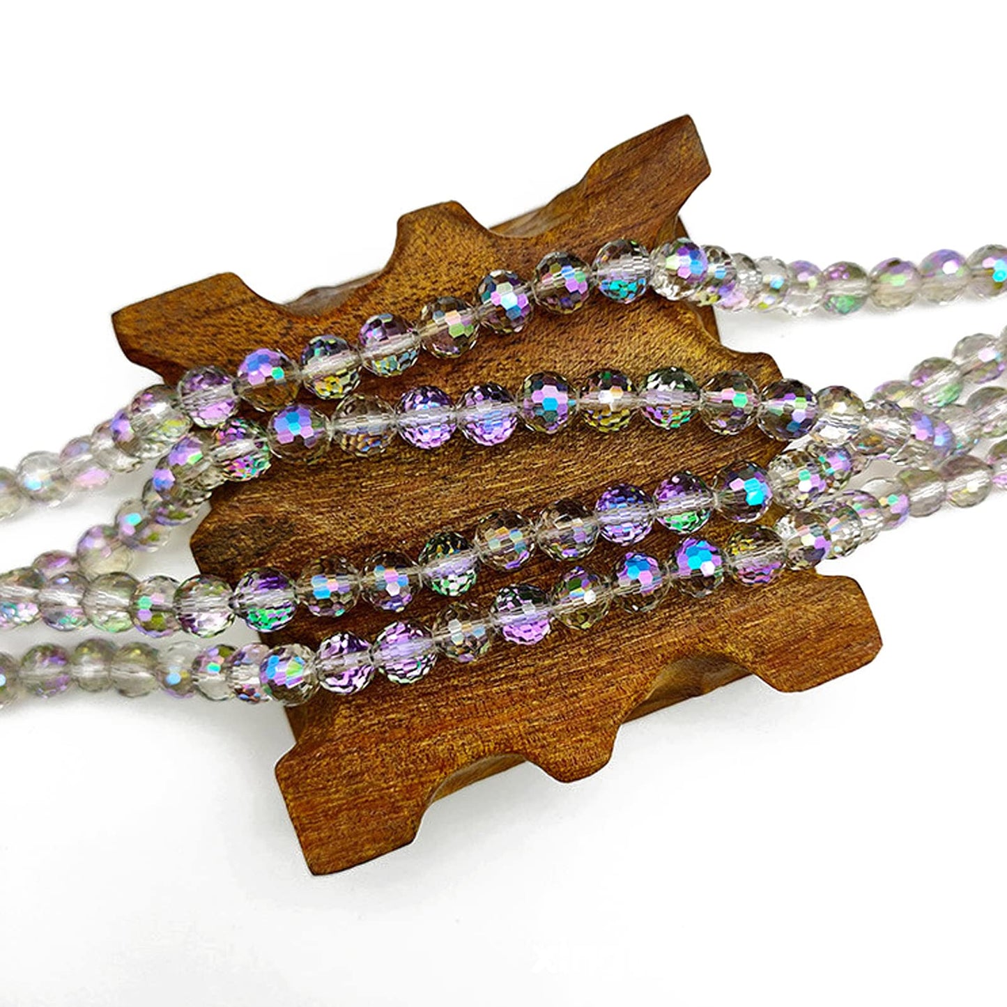 Dowarm Faceted Crystal Glass Beads for Jewelry Making, Rondelle Spacer Beads, Loose Gemstones, 50PCS, Purple