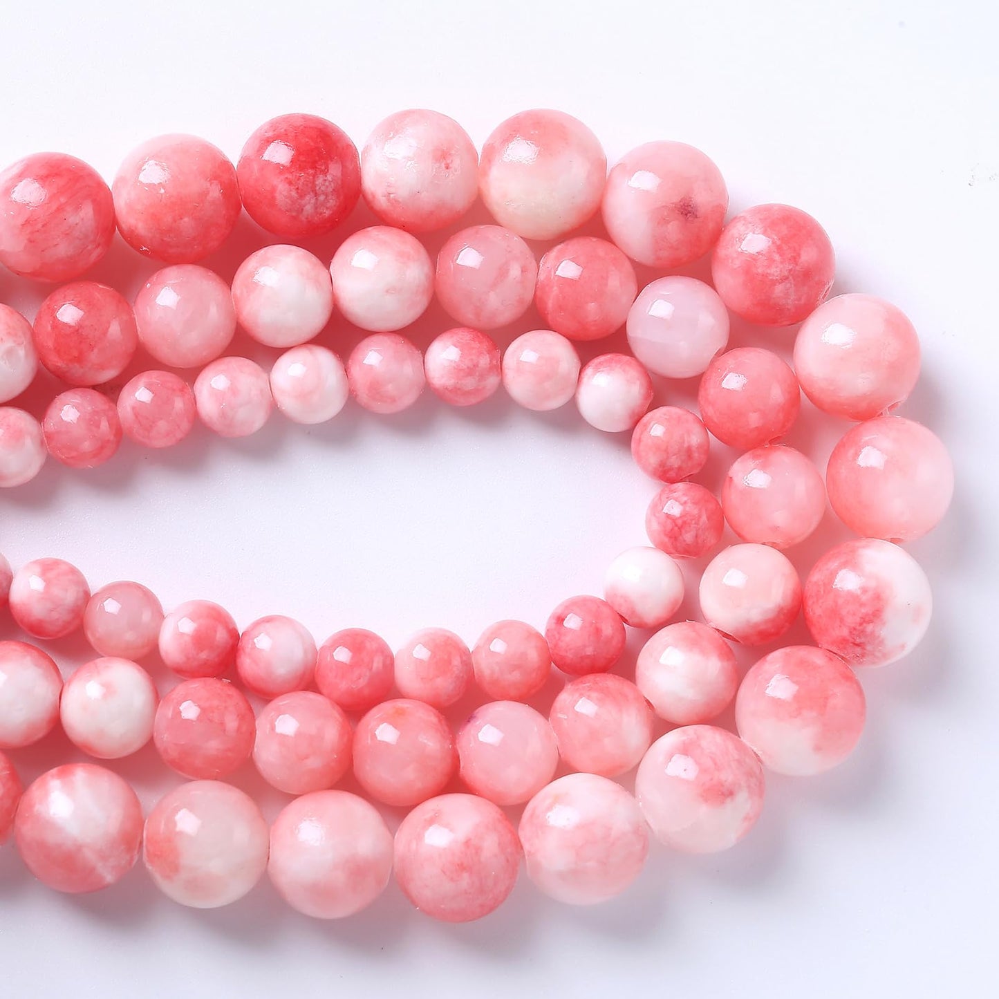 10MM 38PCS Pink Persian Jade Spacer Loose Beads for Jewelry Making DIY Bracelet Necklace