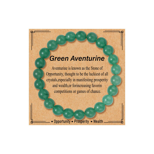 Kenailw Green Aventurine Crystal Bracelet for Women, Healing Crystal Bracelets for Spiritual Stress Relief, Natural Stone Stretch Beaded Jade Bracelet Jewelry Birthday Gifts