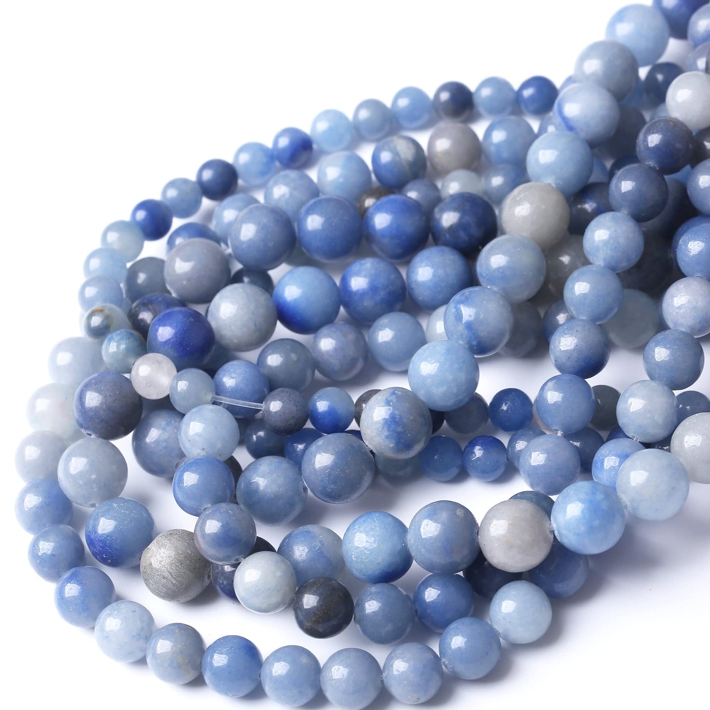 8MM Blue Aventurine Round Loose Beads Natural Gem Beads Crystal Energy Stone Beads for Jewelry Making DIY Bracelet Necklace