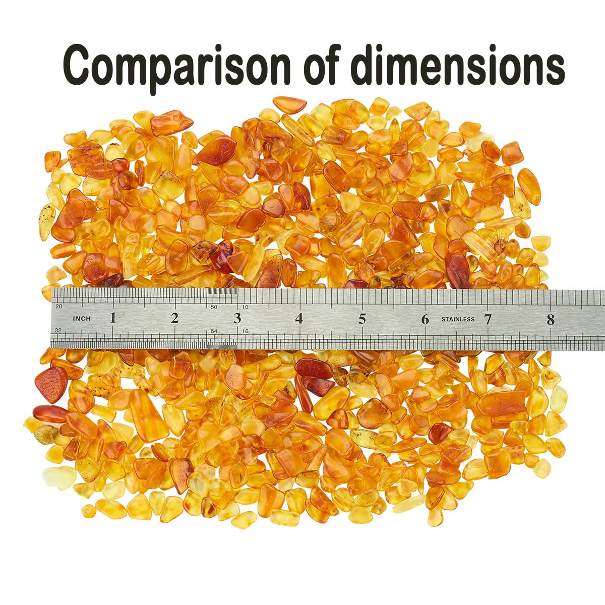 ELEGAMBER Natural Baltic Amber Stone Therapeutic Grade Crystal Slice Multifunctional Healing Stone for Healing, Psychological Energy, Fish Tank Decoration, Yoga, Meditation, Crafts, Healing Pillow Filling (Polishing 100g)