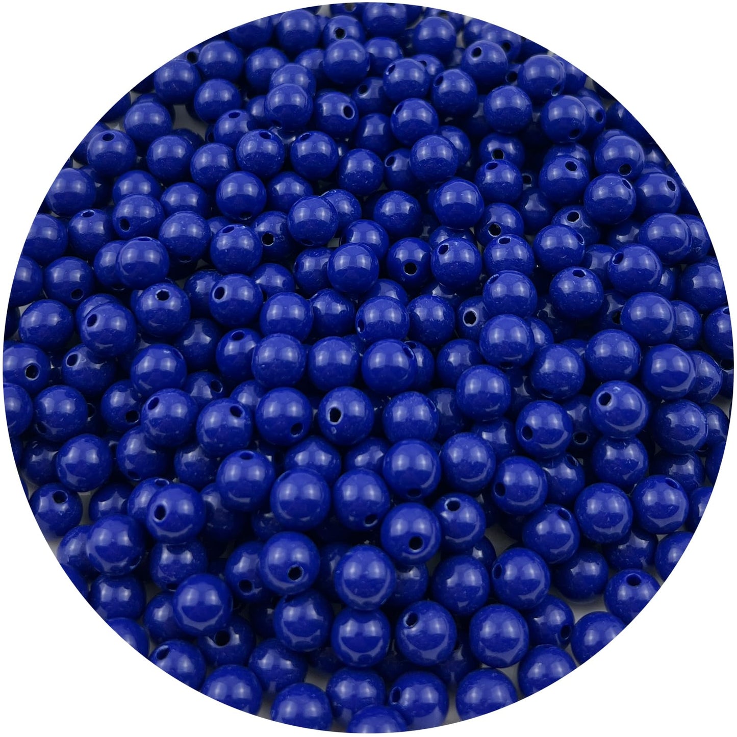 Mulutoo 400Pieces 8MM Acrylic Round Beads Round Acrylic Balls Chunky Beads Smooth Spacer Plastic Pastel Beads Craft Beads for Necklace and Bracelet Making Crafting Supplies(191-deep Royal Blue)