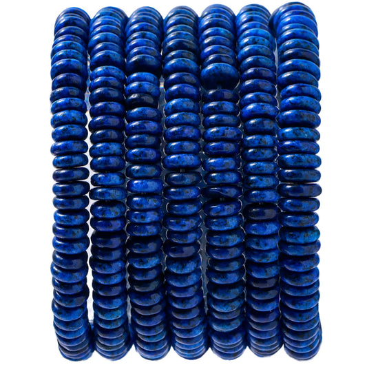Natural Lapis Lazuli Disk Stone Spacer Beads 6x2mm 38cm/str Flat Rondelle Loose Semi Gemstone Caps for Making Bracelets Necklace