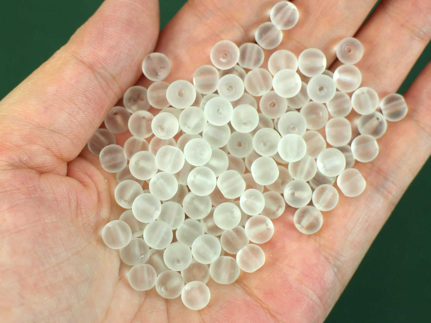 Pamir Tong 900PCS 6mm Matte White Frosted Round Glass Beads Bracelet Space Loose Smooth Beads for Jewelry Making, Earring, Necklaces, Keychains, Lanyards & Adult Crafting