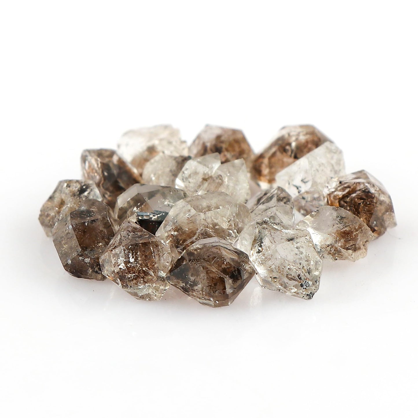 CRYSTALINES (50cts) Natural Raw Herkimer Diamond Quartz Gemstone, Wholesale Rough Stones, Healing Crystals, Loose Bulk Supplies, DIY Jewelry Making, Birthstone, Gem Collection, Approx. 17 to 18pcs