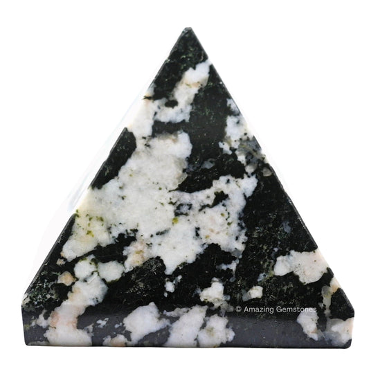 Amazing Gemstone Black and White Tourmaline Pyramid Crystal Healing Stones - 1" Great Pyramid Figurine of Natural Stone Pyramid for Meditation, Reiki, Chakra Balancing and Crystal Pyramids Grid