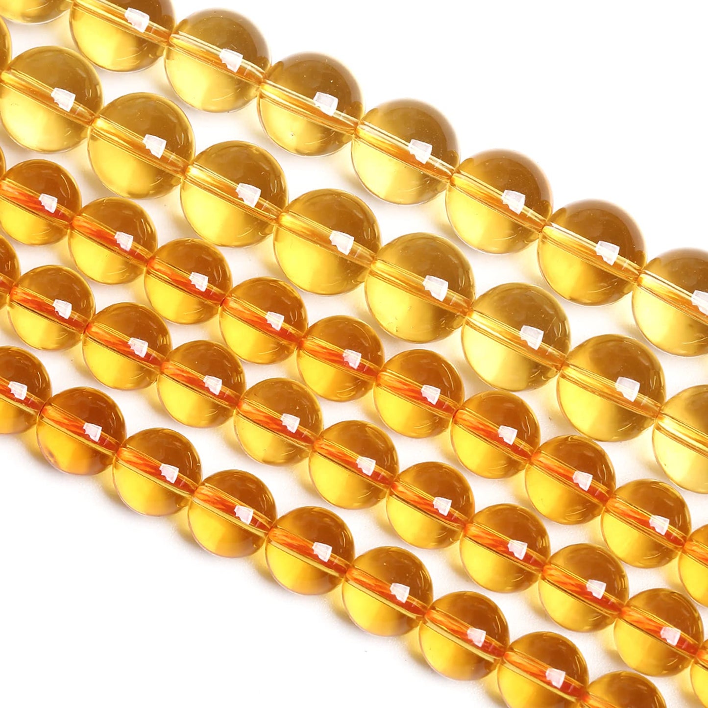 12MM 32PCS Natural Crystal Stone Clean Citrine 3A Grade Loose Beads for Jewelry Making DIY Bracelet