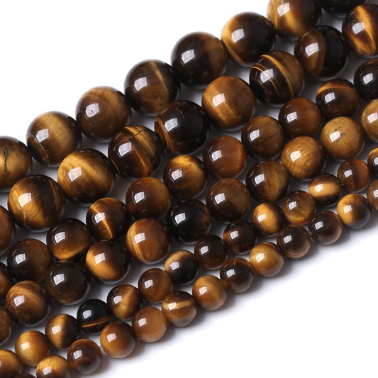 60PCS 6MM AAA Yellow Tiger Eye Stone Beads Natural Gemstone Bead Crystal Healing Energy Jewelry Making DIY 15 inches