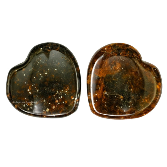 Amazing Gemstone Garnet Stone Heart - Pack of 2 Crystal Heart Stones Rocks - Corazones De Piedra Crystals and Healing Stones Heart Shaped Crystal - Stocking Stuffers Gifts