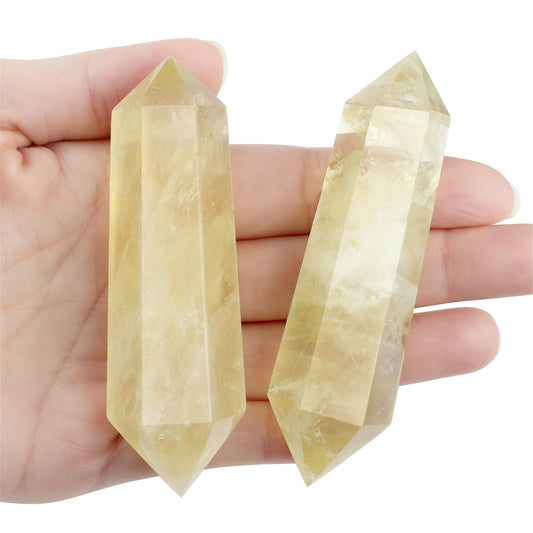 YATOJUZI 3.5" Citrine Healing Crystals Wand Natural Crystals and Healing Stones Large Hexagonal Citrine Crystal Points for Meditation Divination Reiki Energy Balancing 1PCS