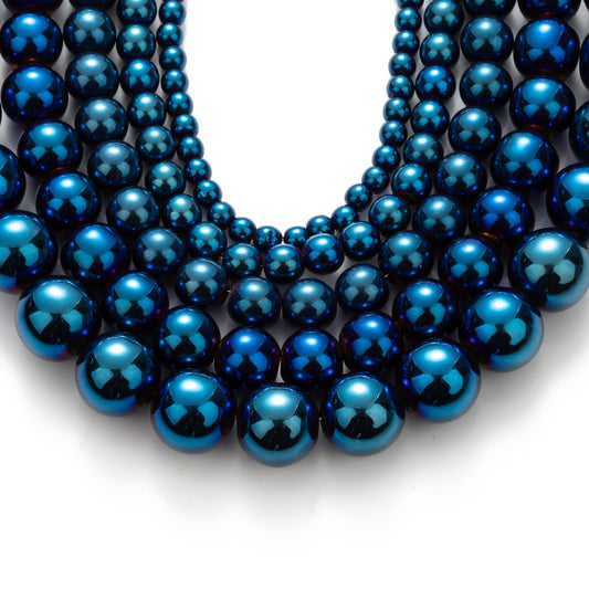 Zenkeeper 108Pcs Blue Hematite Spacer Loose Beads Bulk with Holes Handcrafted for DIY Bracelets Jewelry Making Crafts Supplies