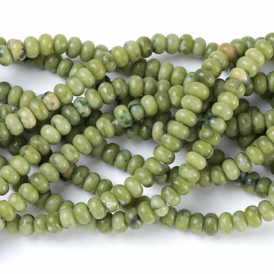 5x8MM 72PCS Chinese Green Jade Tube Rondelle Abacus Disk Spacer Loose Beads for Jewelry Making