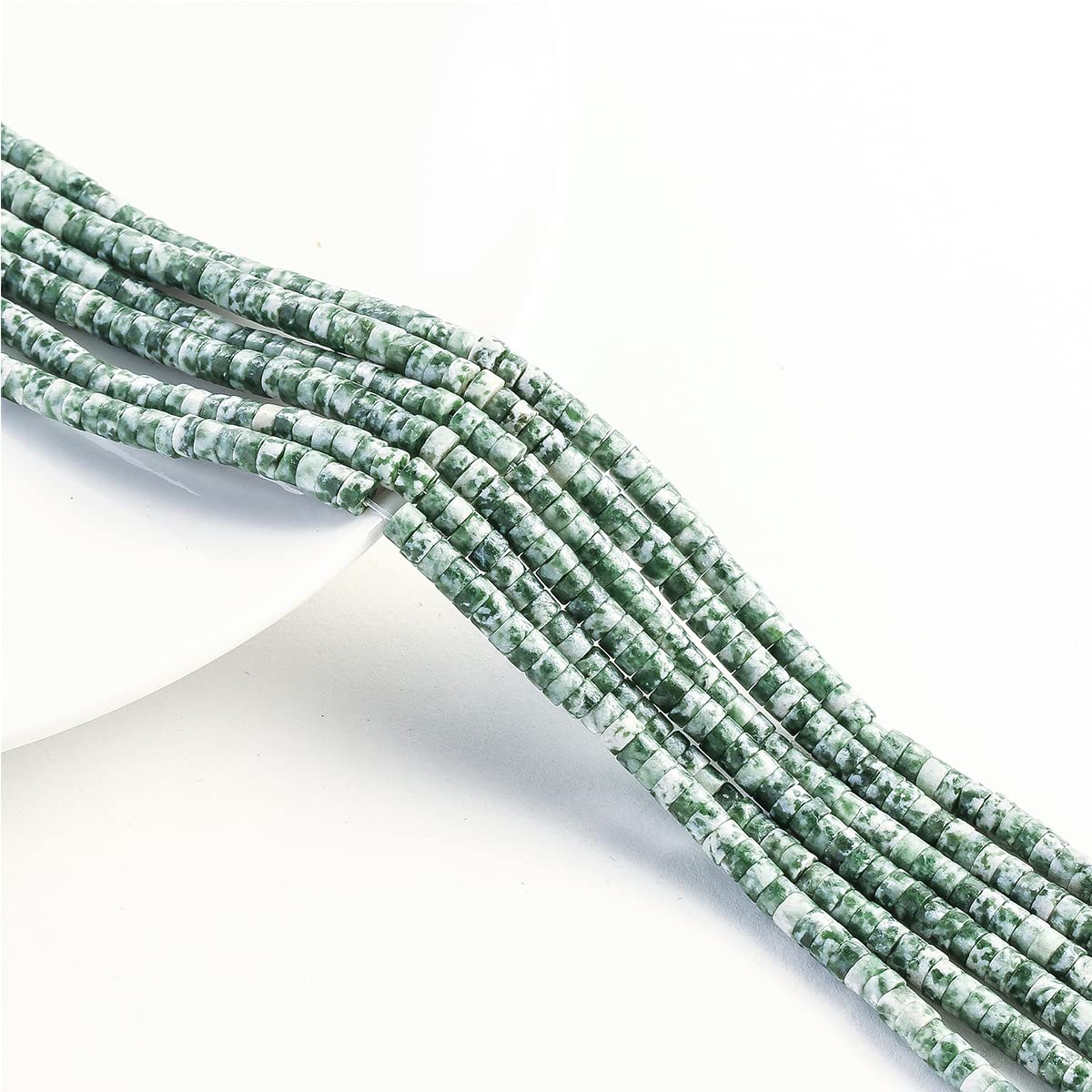 Natural African Jade Stone Spacer Beads 4x2mm 38cm/str Flat Round Loose Semi Gemstone Caps for Making Bracelets Necklace