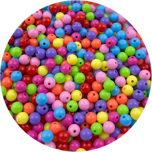 Mulutoo 400Pieces 8MM Acrylic Round Beads Round Acrylic Balls Chunky Beads Smooth Spacer Plastic Pastel Beads Craft Beads for Necklace and Bracelet Making Crafting Supplies(174-dark Mixed Color)