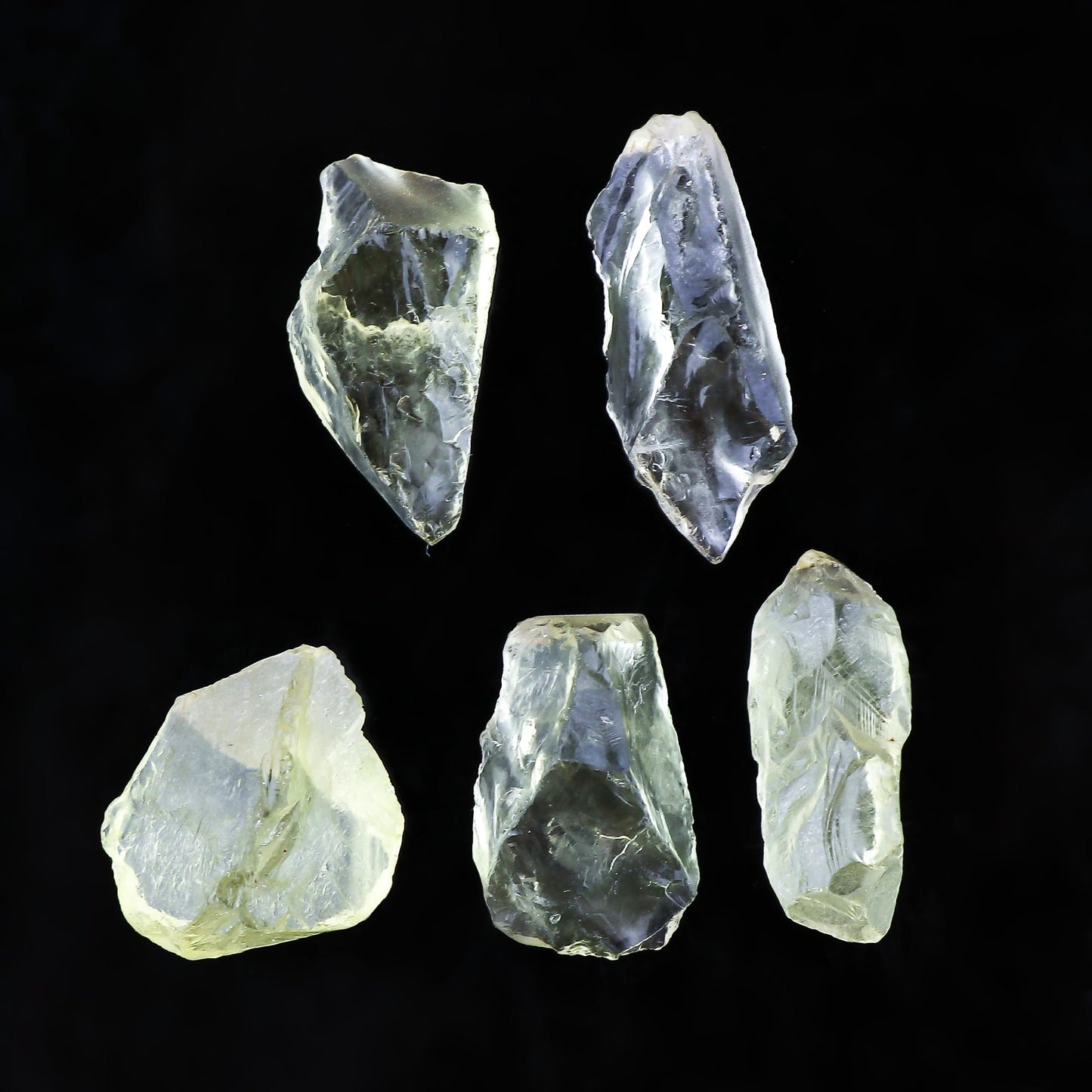 CRYSTALINES 5pcs Genuine Raw Lemon Quartz Gemstones, Wholesale Rough Crystals, Bulk Loose Rocks Supplies, DIY-Jewelry Making, Assorted Stones, Wire Wrapping, Gem Collection
