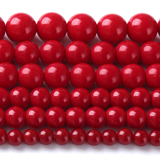 Garnet Red Glass Beads for Jewelry Making Natural Stone Round Gemstone Beads DIY Bracelet Necklace 180pcs 4MM 2 Strands 32"