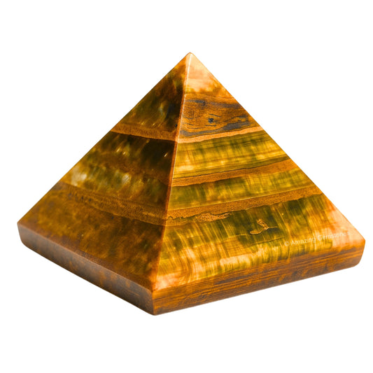 Amazing Gemstone Nellite Pyramid Crystal Healing Stones - 2" Great Pyramid Figurine of Natural Stone Pyramid for Meditation, Reiki, Chakra Balancing and Crystal Pyramids Grid