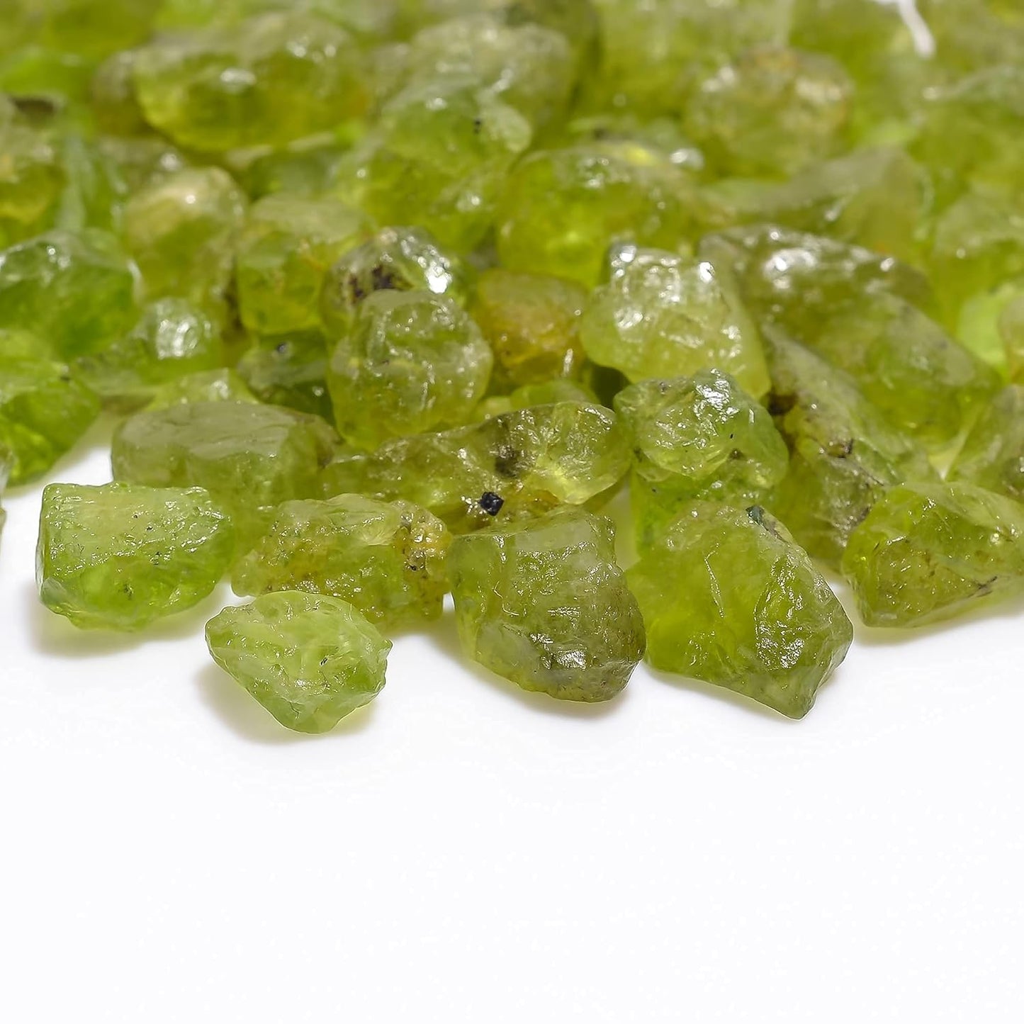 Gemkora 30 carats Raw Green Peridot crystals, wholesale lot, natural gemstone, rough crystals, rock stones, jewelry making supplies, DIY & Crafts, August Birthstone, 8 to 12 mm