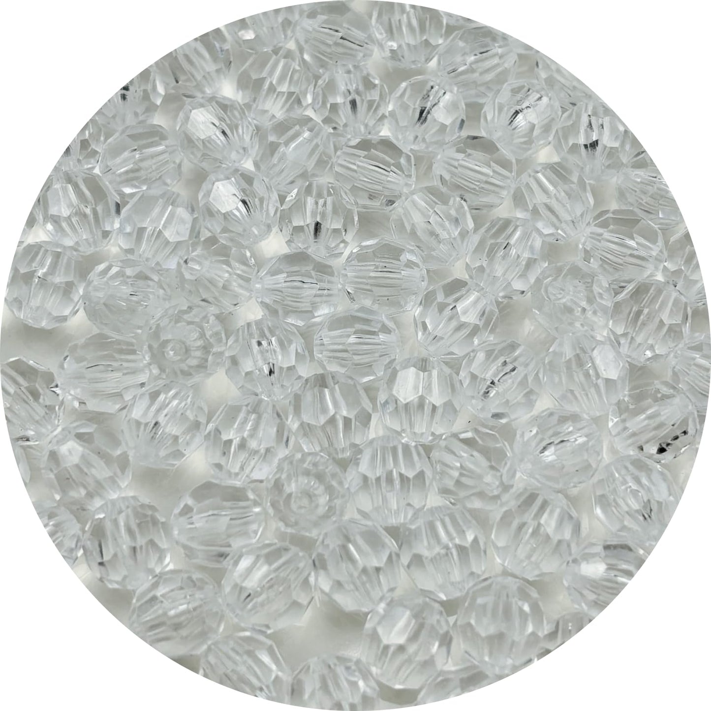 YUEXIGO 1000pcs 6mm Acrylic Round Faceted Beads for Crafts Faceted Spacer Beads for Sewing Crafts Decoration Necklaces Bracelets Earrings Jewelry Making(Transparent)