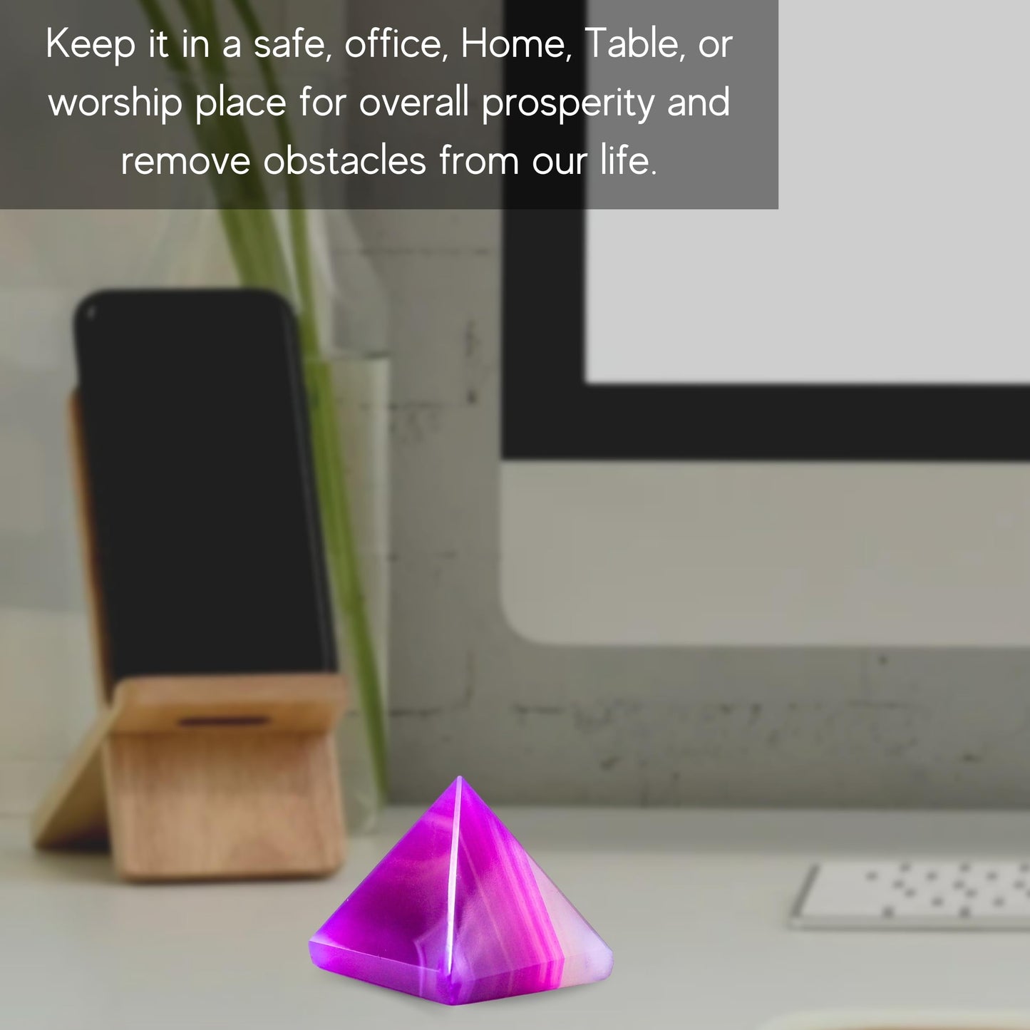 Amazing Gemstone Pink Onyx Pyramid Crystal Healing Stones - 1" Great Pyramid Figurine of Natural Stone Pyramid for Meditation, Reiki, Chakra Balancing and Crystal Pyramids Grid