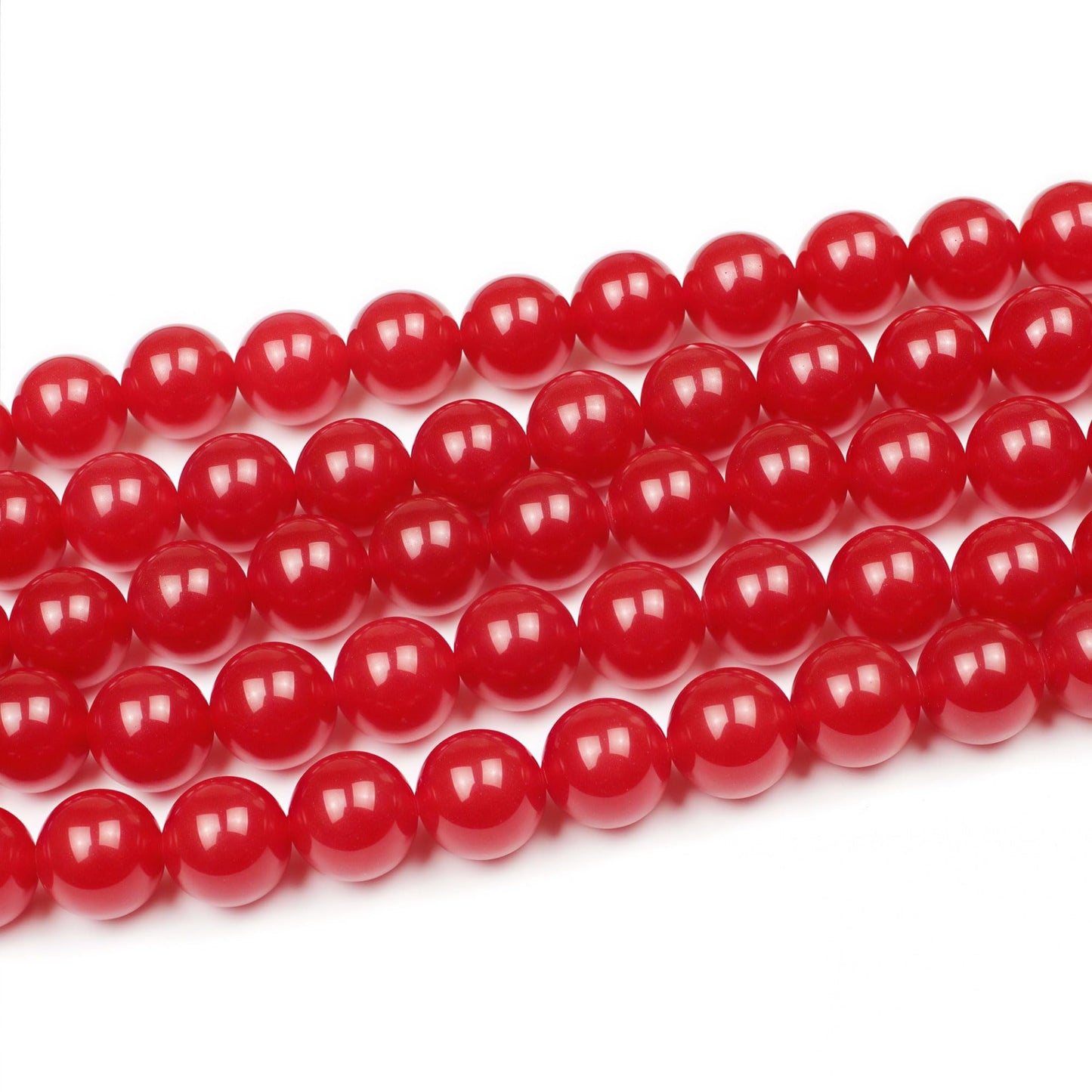 MJDCB Natural Red Jade Round Loose Beads for Jewelry Making DIY Bracelet Necklace (12mm)
