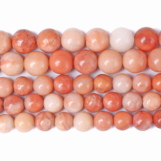 6MM 58PCS Natural Stone Pink Aventurine Loose Beads for Jewelry Making DIY Bracelet