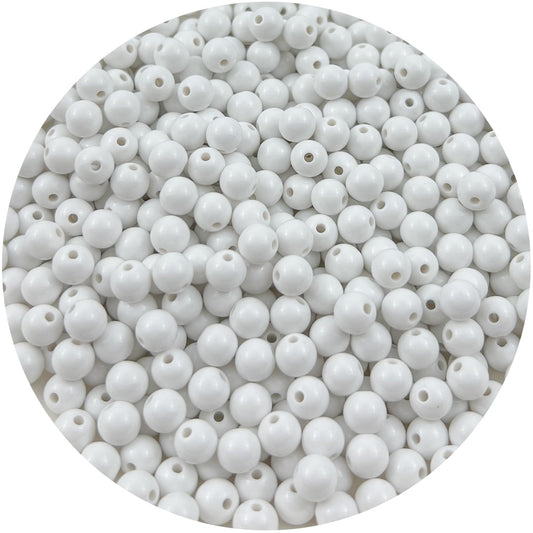 Mulutoo 400Pieces 8MM Acrylic Round Beads Round Acrylic Balls Chunky Beads Smooth Spacer Plastic Pastel Beads Craft Beads for Necklace and Bracelet Making Crafting Supplies(176-white)